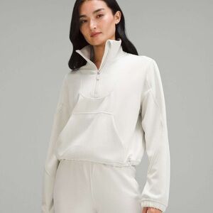 Lululemon Brushed Softstreme Ribbed Half Zip 10 Bone